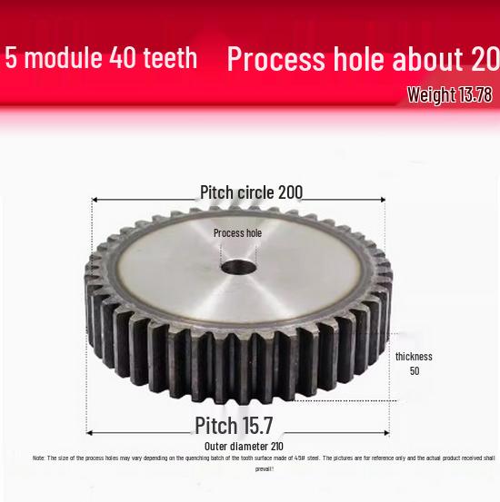 5-Module Gear Rack and Pinion Set: Straight Tooth Gear System with Metal Transmission for Reduction Applications