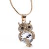 European & American Rhinestone Crystal Owl Necklace Sweater Chain