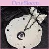 Gothic Moon Pendant Necklace For Women With Stainless Steel And Geometric Design