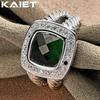 925 Silber Quadratischer Grüner Kristall 7-10 Ring Für Damen Modeaccessoires Schmuck