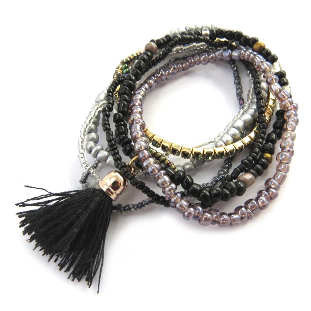 Les Trésors De Lily [M8197] - Bracelet éthnique 'Altaï' noir