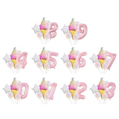 Aluminiumfolienballons mit Stern- und Eiscreme-Designs Einfache Aufblasung für Kinderpartys und Veranstaltungen