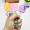 Yousheng Mini Hedgehog Squeeze Toy with Glitter, Soft Stretchy Clear Rabbit Sensory Toy, Anxiety Relief Sugar Stress Ball Fidget Toy