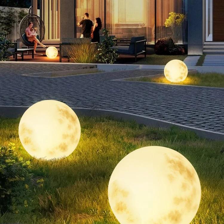 Newest LED Waterproof Luminous Moon Lamp Solar Moon Landscape Lights Lawn Courtyard Outdoor Decorative Ball Lawn Lamp Hot