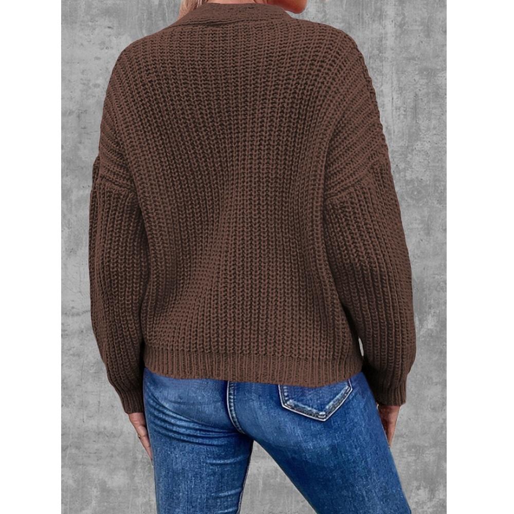 Women Autumn Winter Knitted Sweater Coats Single Breasted Long Sleeve V-neck Knitwear Cardigans Jackets