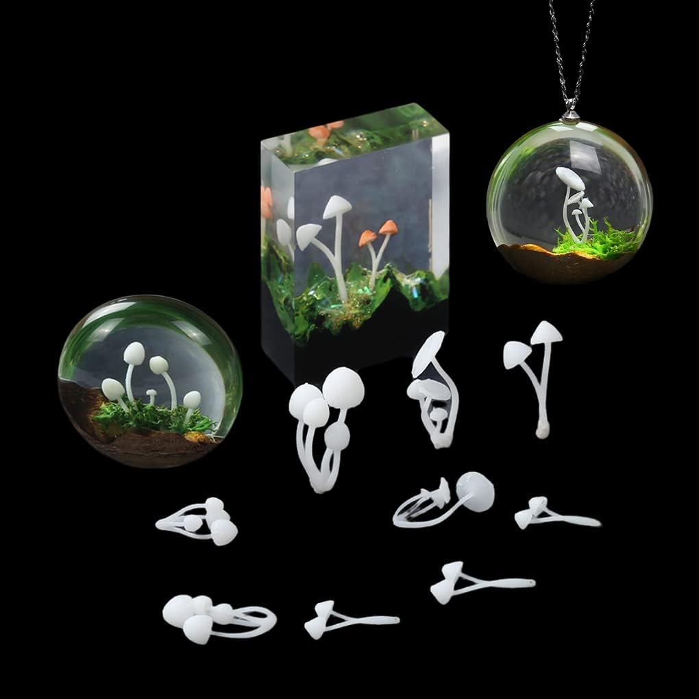 

FineInno 9Pcs Mini Mushrooms Filler,ushroom Figurines for Resin, 3D Jewelry Making Supplies,Epoxy Mold Filler for Crafts DIY Micro Bonsai Landscape