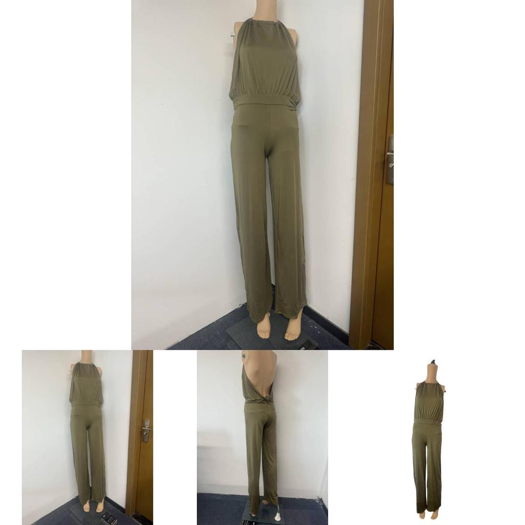 Streetwear-Jumpsuit für Damen mit Patchwork-Design und High-Waist-Passform