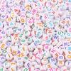 48Pcs/Lot 4*7m A-Z 26Letter Round Flat Alphabet Spacer Beads For Jewelry Making Handmade Diy Bracelet Necklace