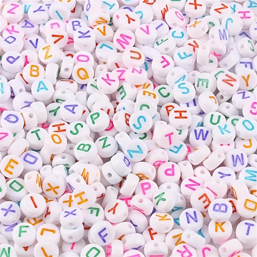 48Pcs/Lot 4*7m A-Z 26Letter Round Flat Alphabet Spacer Beads For Jewelry Making Handmade Diy Bracelet Necklace