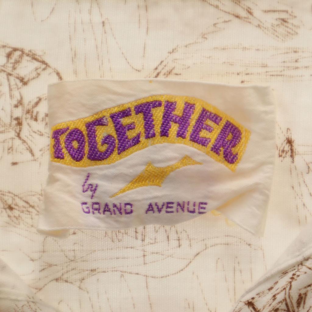 70s Vintage USA Made Collar Pads Overall Handle Long Sleeve Cotton Shirt Men's Used