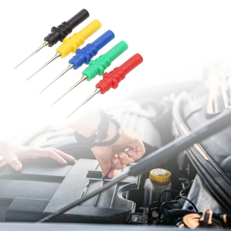 5pcs Test Back Probe Pin,Non-Destructive Pin Test Probes Pin Insulation Piercing Needle Multimeter Test Probe