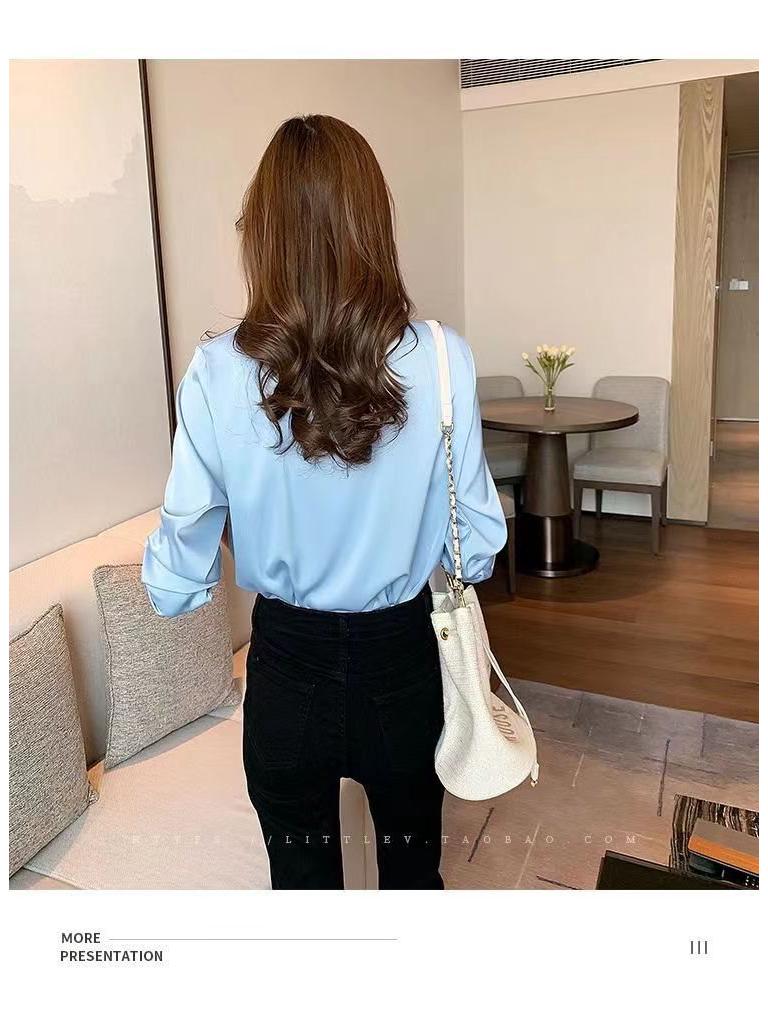 Wrinkle-Resistant Chiffon Long Sleeve Shirt for Women - Spring/Summer Fashion