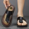 Übergröße Mode Weiches Leder Herren Flip-Flops Outdoor Wasserdichte Strandsandalen Sommer Herren Hausschuhe