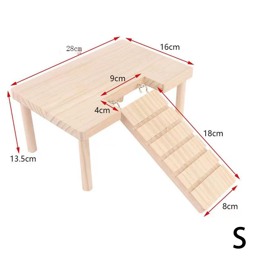 Pine Wood Hamster Ladder Platform Climbing Toy House Cage Accessories for Small Pets Hamster Mice Pet Supplies