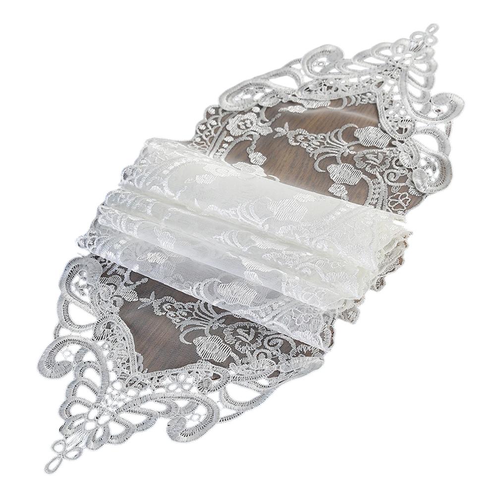 Embroidered Lace Table with Plant Patterns for Cabinet Decoration