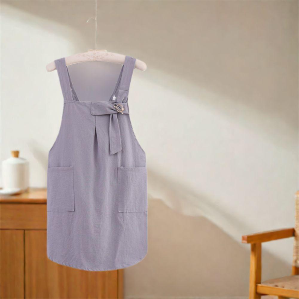 Cotton Kitchen Apron Cross Straps Korean Work Clothes Stylish Home Cooking Apron  Women
