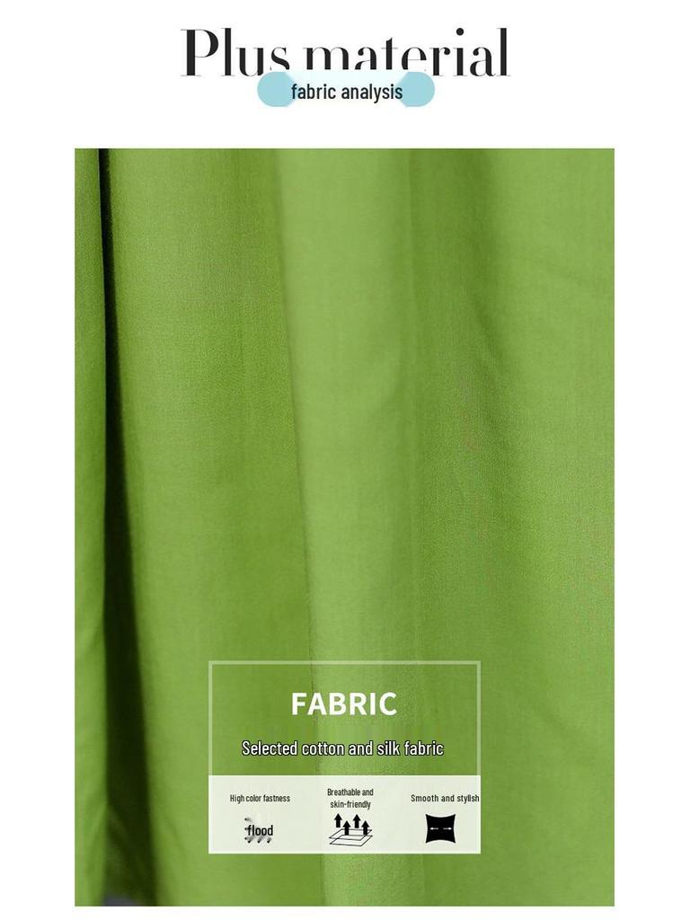 Plus Size Korean Style Summer Floral Cotton Silk Dress - Slimming Design for 240 Jin