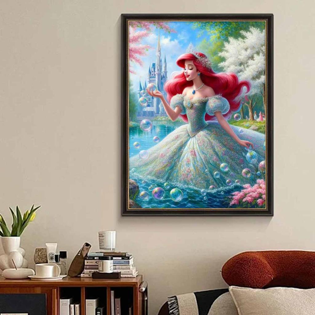Full Round Diamond Painting Red-haired Princess Art Rhinestone Picture Mosaic DIY 5D Cross Stitch Embroidery Home Decoration