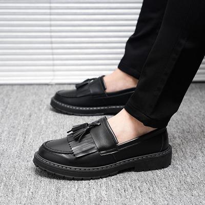 Leather Shoes Men's Business Versatile Spring Summer Breathable British Style Casual Leather Shoes Wedding Best Man Shoes Increase Height
