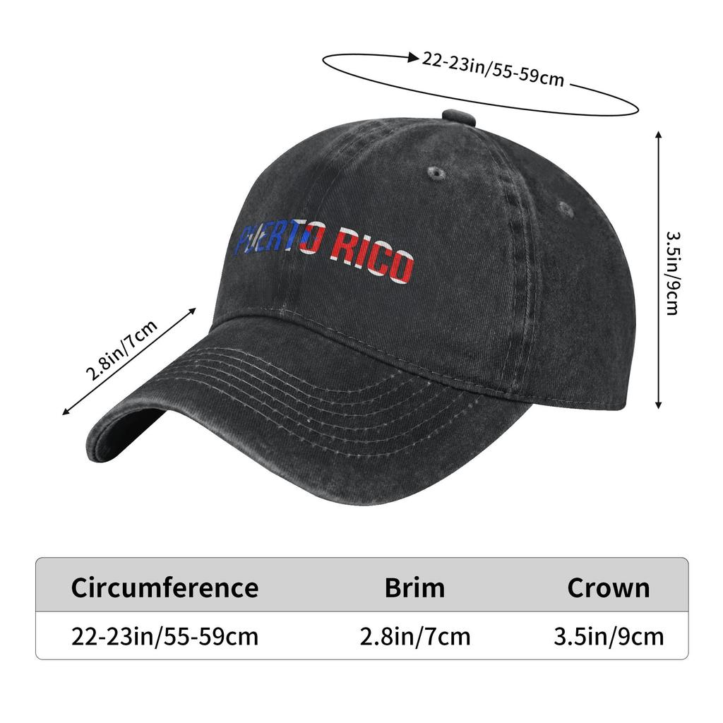 Vintage Puerto Rico Flag Map Baseball Caps Men Women Distressed Cotton Headwear  Outdoor Summer Adjustable Hats Cap