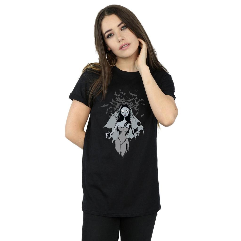 Corpse Bride Womens/Ladies Crow Veil Cotton Boyfriend T-Shirt