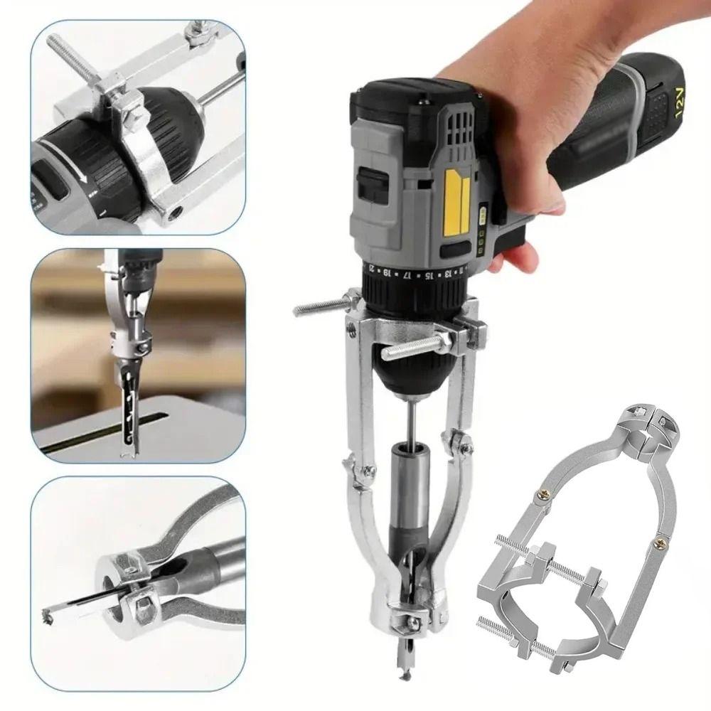 Adjustable Clamp Square Hole Drill Fixed Bracket Mortising Attachment  Square Hole Drill Bits