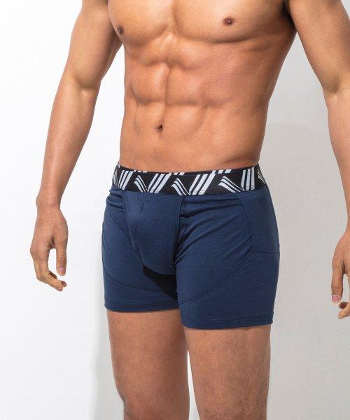 

[Luwe] Боксеры с 3D-принтом из хлопка и спандекса, Separate Boxer Briefs, Упаковка 3+1 [Отправка из Кореи] 100% Оригинал Navy - S