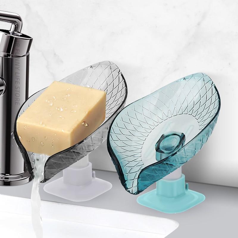 

Контейнер для мыла, мыльница в форме листа, держатель для мыла для душа в форме листа со сливным поддоном, модная мыльница для душевой кухни