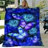 1pc. Enchanting Blue Butterfly Dream Blanket - Perfect for Home Decor, Office Use, Outdoor Adventures, Gift Idea, Suitable for All Seasonsz041715