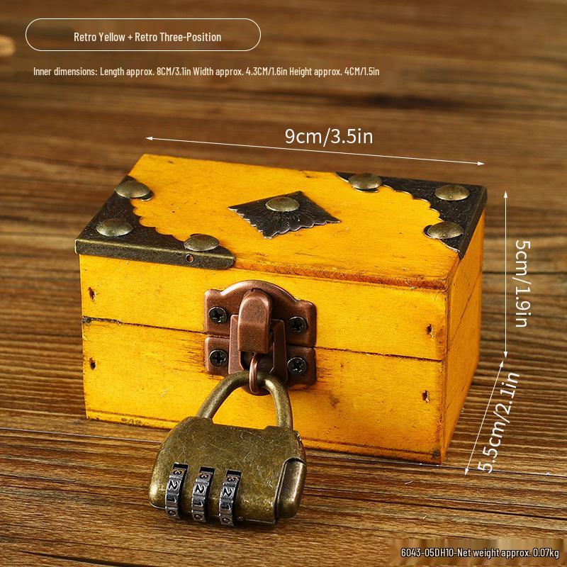 Retro Multi-Color Wooden Jewelry Box: Home Ornament & Escape Room Prop