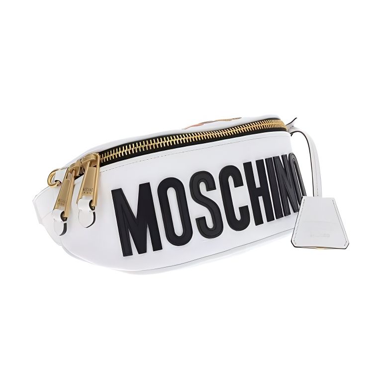 Moschino Roman Soldier Teddy Bear Leather PU Waist Bag Women Bags White 7-T7718-8210-1001