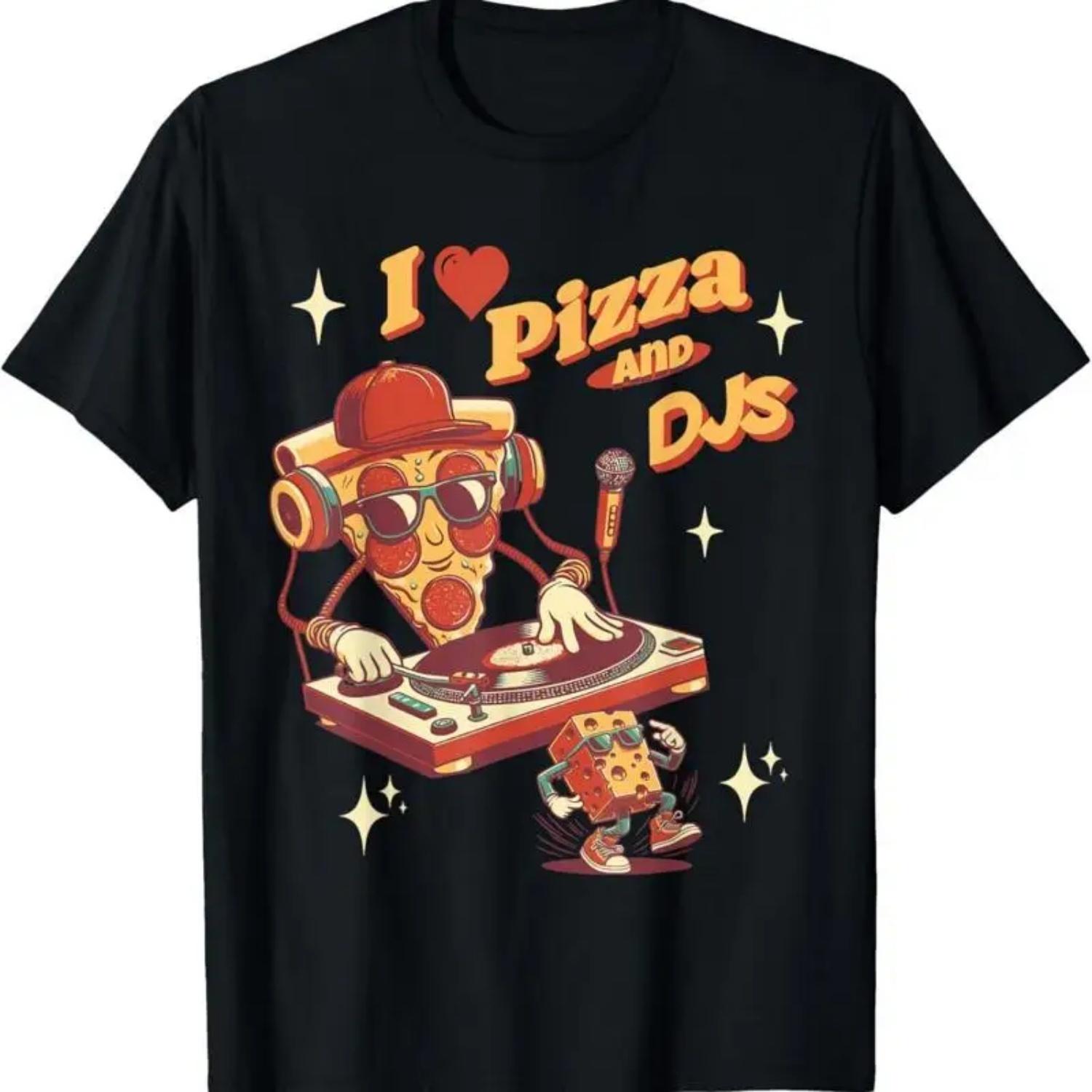 I Love Pizza And Djs T Shirt S чёрный