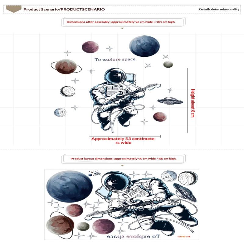 Astronaut Wall Stickers For Kids Room Nursery Kindergarten Decor Art Remvable Pvc Tile Decals