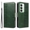 For Xiaomi Redmi 15 4G (EU) (171mm) Leather Case Wallet Stand Grids Imprinted Phone Cover with Strap