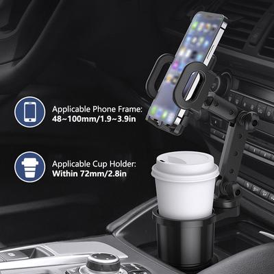 Car Cup Holder Expander Cell Phone Mount 360° Rotation Adjustable Angle Smartphones Mount Auto Interior Accessories