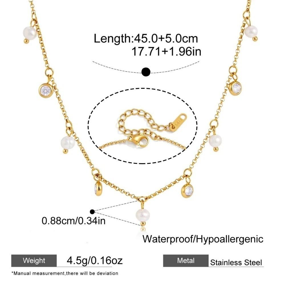 Y Shape Pearl Pendant Necklace 18K Gold Plated Wedding Necklace Elegant Chain Necklace Women