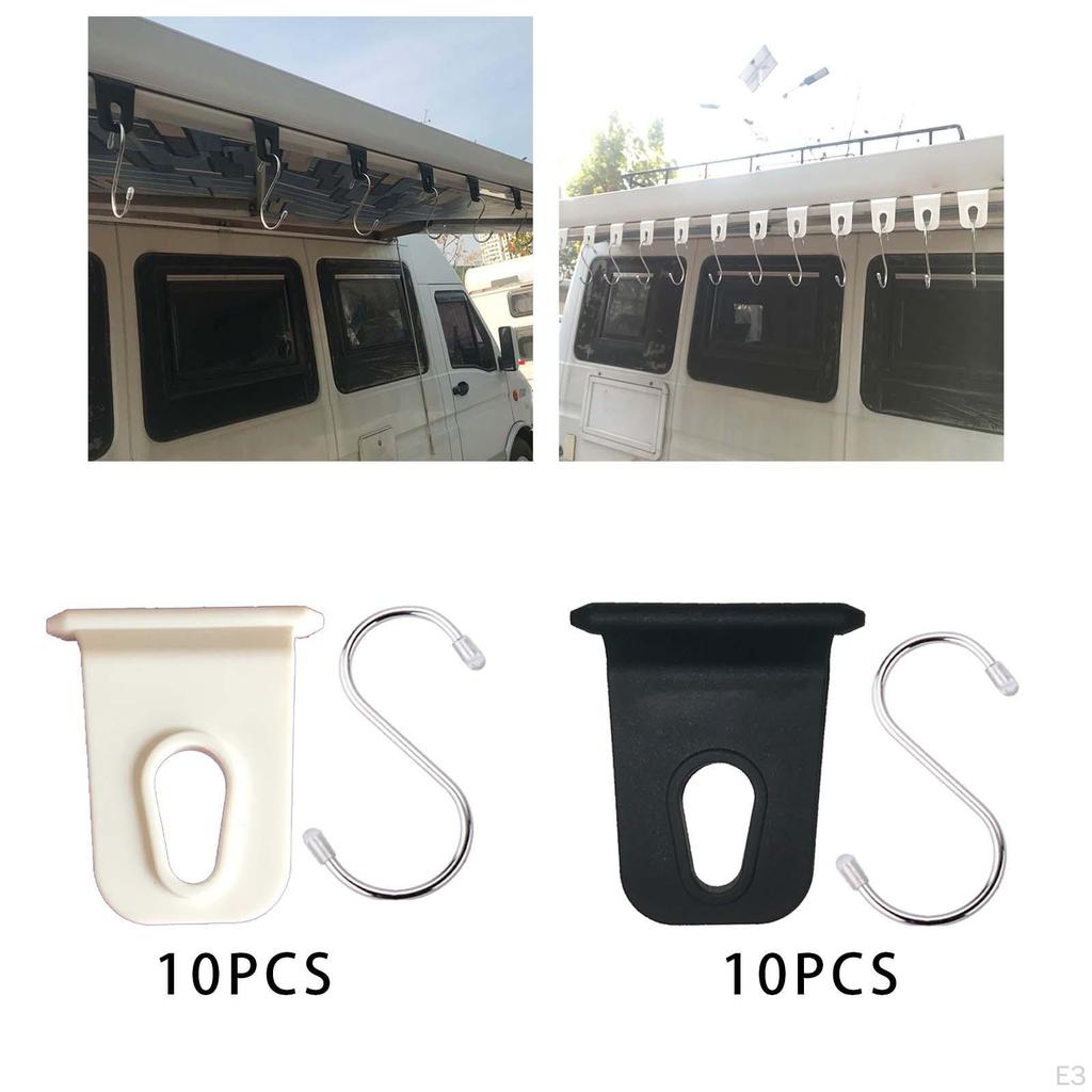 10Pcs RV Awning Hooks Light Portable Stand Car Accessories S Shaped Hangers