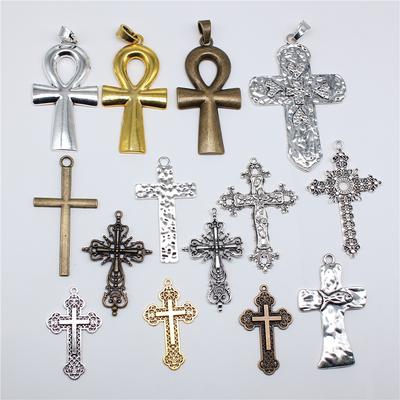 2pcs Big Cross Pendant For Necklace Making Keychain Making Diy Handmade Craft