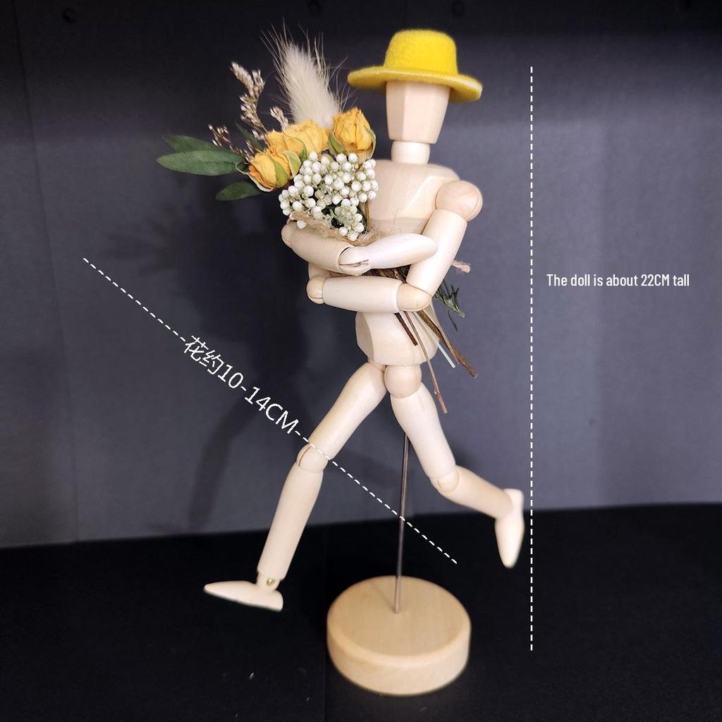 Jointed Wooden Puppet Doll: Handcrafted Human Body Ornament & Decompression Gadget.