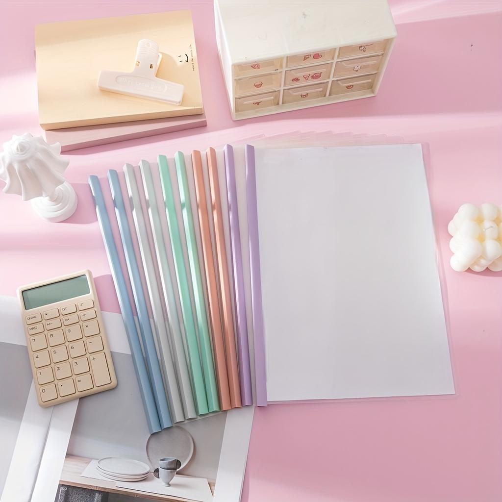 Large Capacity A4 Document Folder with Pull-Out Rod - Durable PP Material, Transparent Design for Office, School, and Home Use