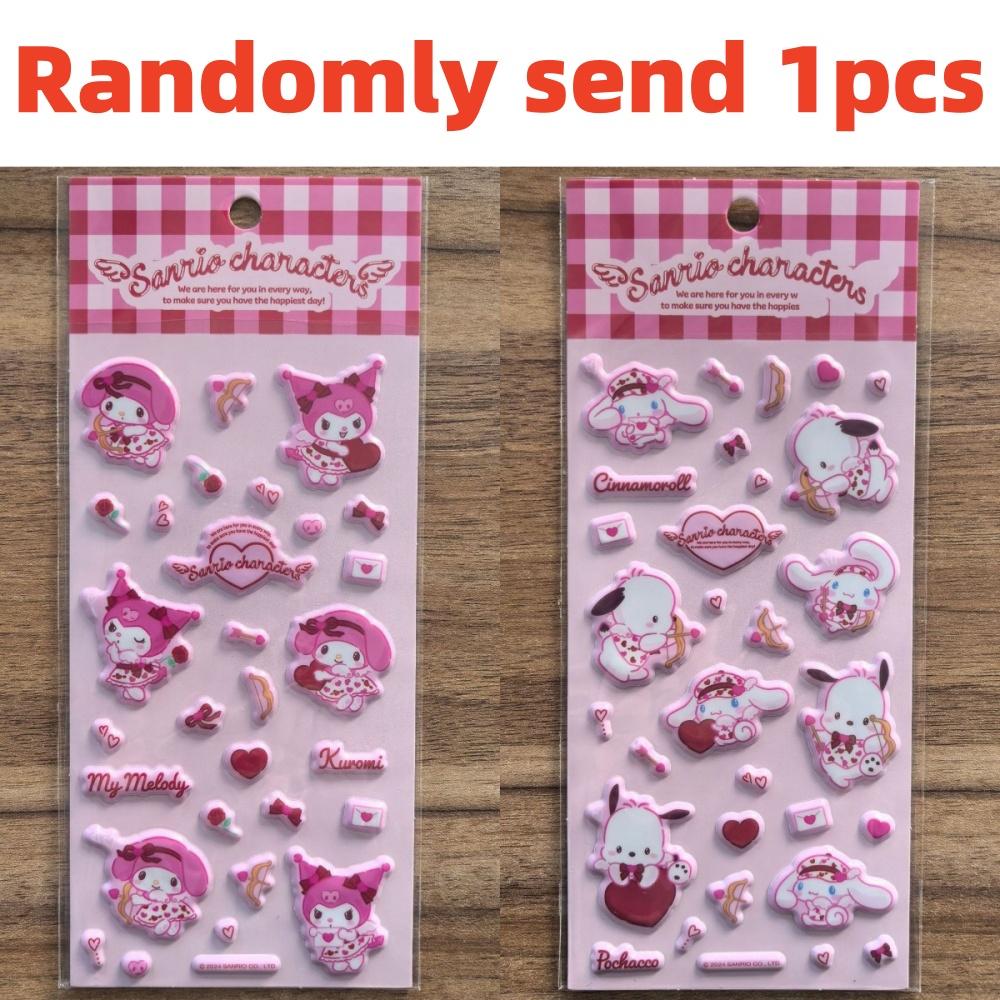 Genuine Sanrio  3D Stickers For Scrapbook Phone Mug Planner Guitar Decor Decal Cartoon Kuromi Melody Toy Sticker Gift