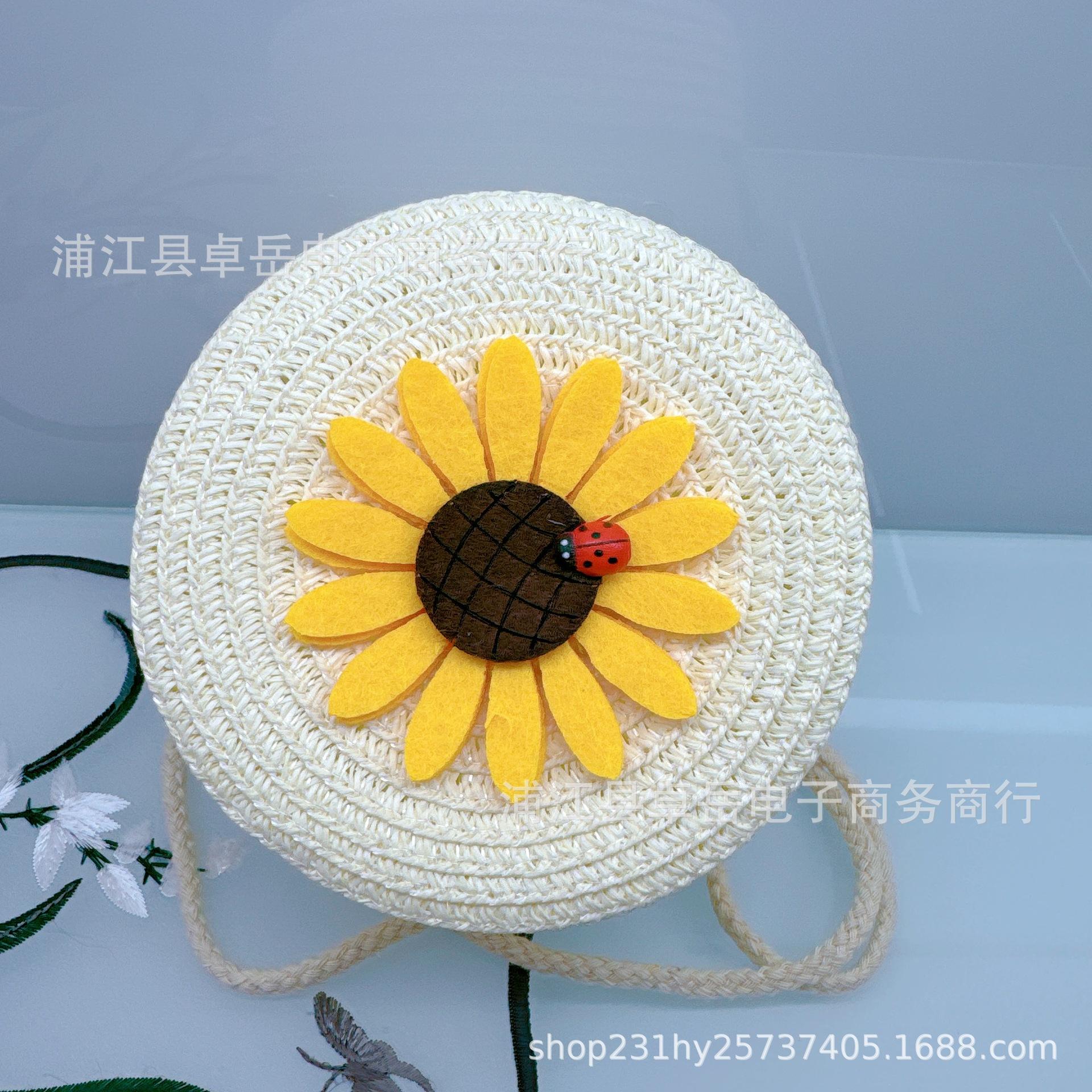 

Детская круглая соломенная сумка, женская плетеная сумка-ракушка ручной работы, кошелек-монетница с бантом-цветком любви