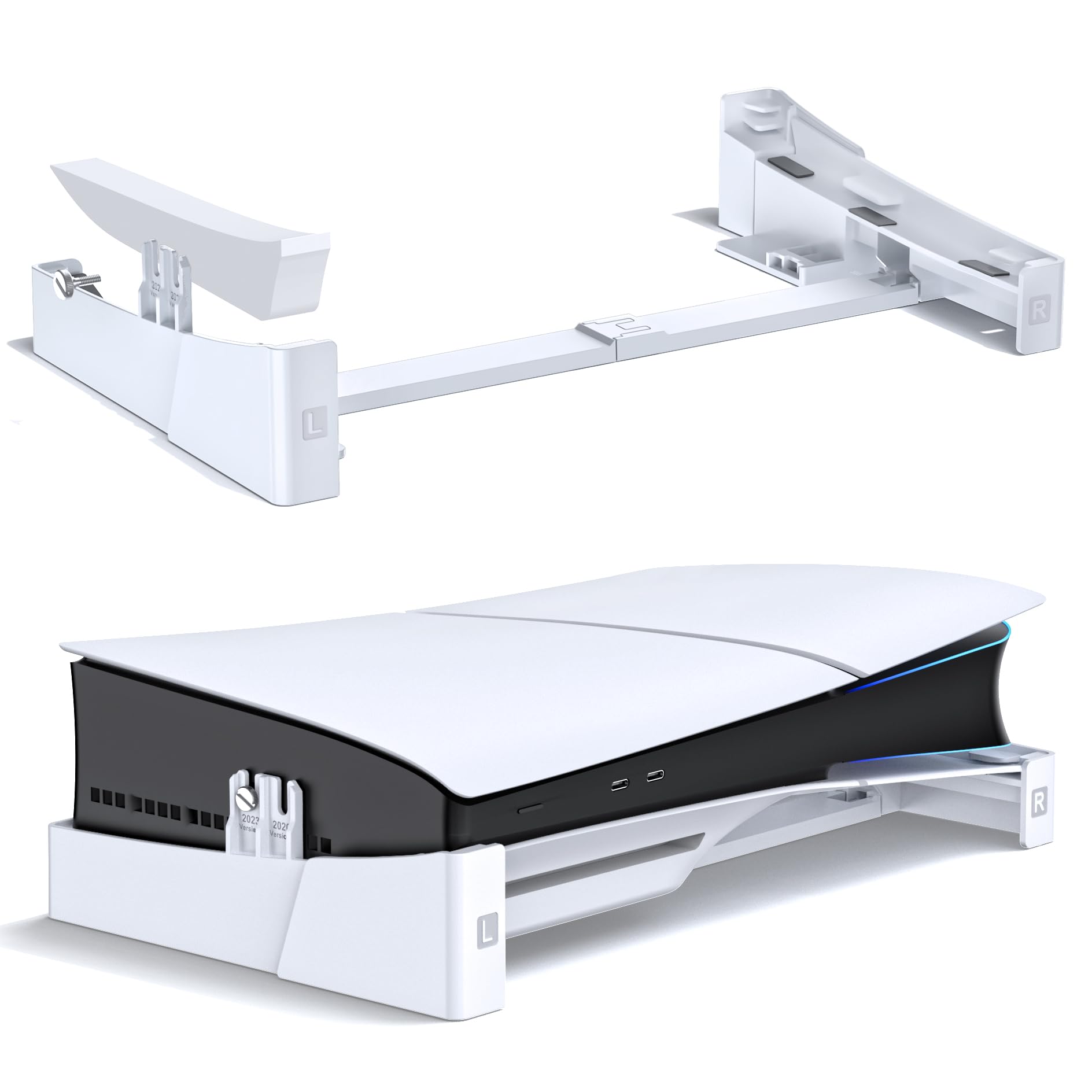 

з PS5 Slim горизонтальний покращений відведення тепла землетрус подряпина новий стенд для PS5 сумісний як зі звичайною, так і з цифровою версіями периферія PS5 білий