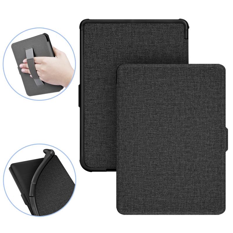 

Compatible Kobo Clara HD Linen Texture Protective Leather Case for 2018 Model & Tolino Shine 3 Kobo HD 2018 (Linen Texture TPU Hand Rest) чёрный