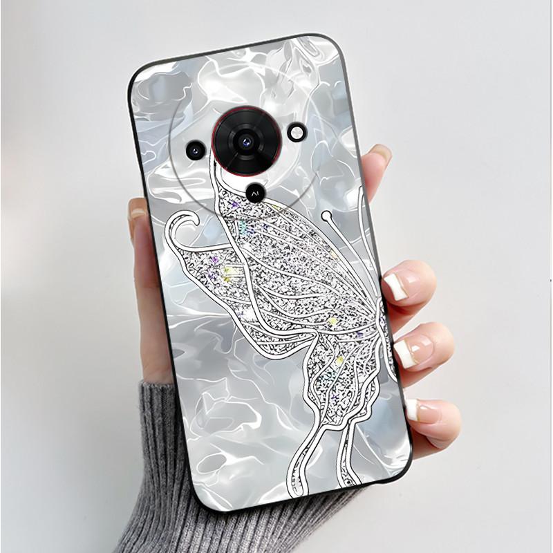 Printing Pattern Case For ZTE Blade A76 5G Capa Z2469N Cute Flower Cartoon Casing Fundas Soft Silicone Black Shell Cover Coque