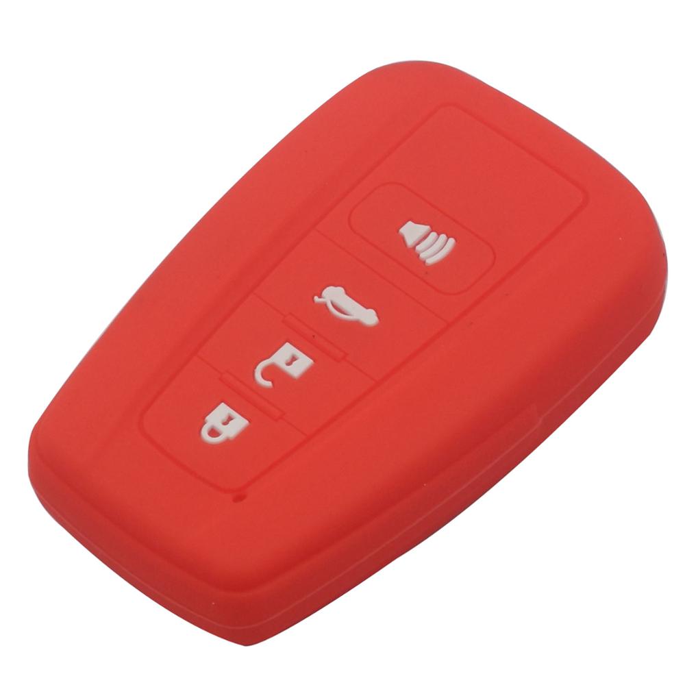 

jingyuqin 4 кнопки силиконовый чехол для дистанционного ключа автомобиля чехол для Toyota C-HR CHR 2017 2018 Camry Prius Prado Smart Key красный