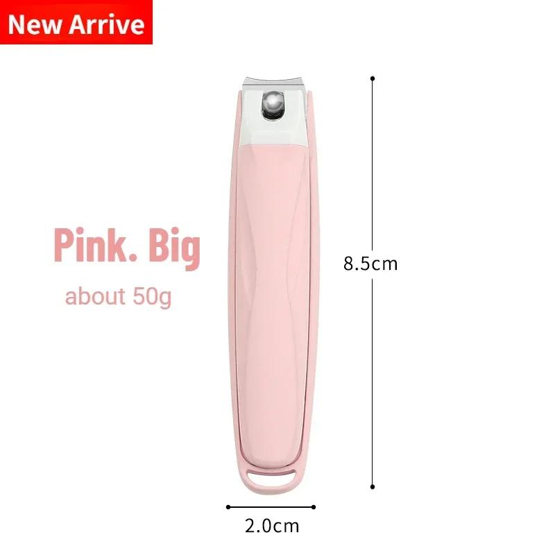 Creative Cute Stainless Steel Nail Clippers for Kids - Anti-Splash Diagonal Design Available in Pink Green Orange