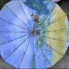 16 bone three-fold gold glue hand open wooden handle oil painting umbrella sun protection UV protection umbrella