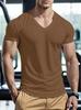 Men's Quick-Dry V-Neck Sports T-Shirt - Breathable, Sweat-Absorbing, Moisture-Wicking, High Stretch, Casual Fashion Short Sleeve.