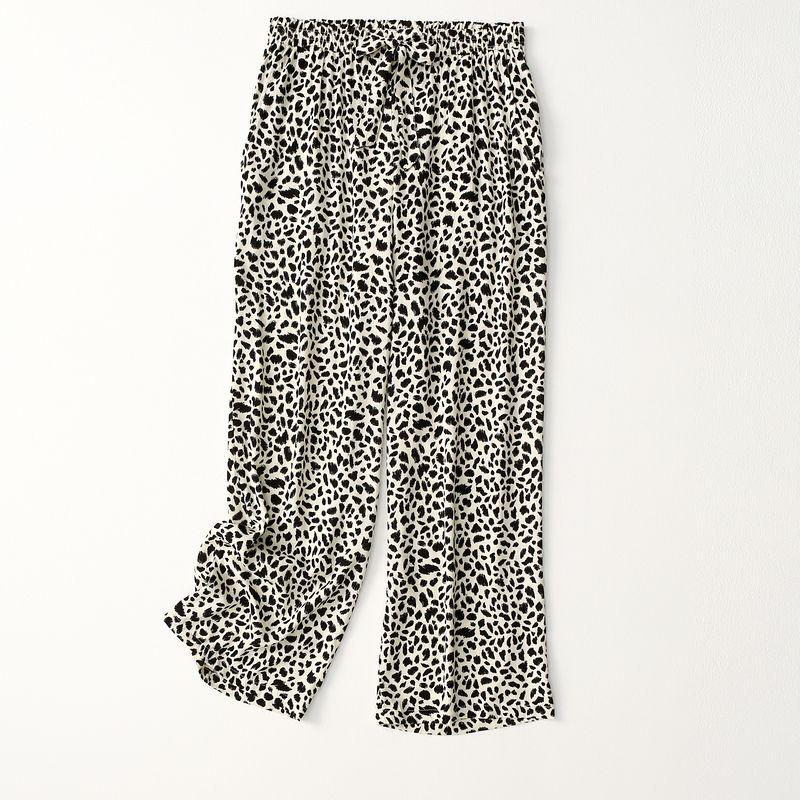 

Экспорт Экспорт Эластичный пояс на шнуровке Леопардовый принт Принт Хлопок Шелк Брюки прямого кроя Женские Летние Тонкие Искусственный хлопок Повседневные брюки White Leopard Print Eurocode-EEEG